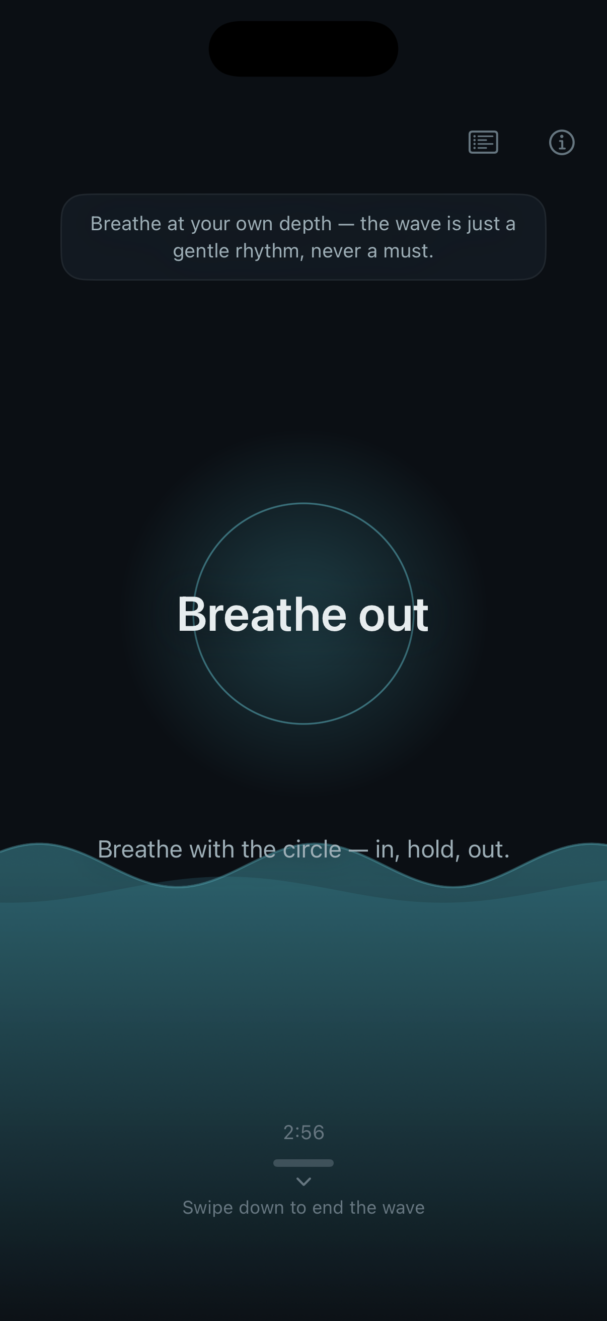 Chevaucher la vague — l'exercice de respiration guidé